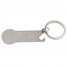 Kovová klíčenka s žetonem a otvírákem lahví
